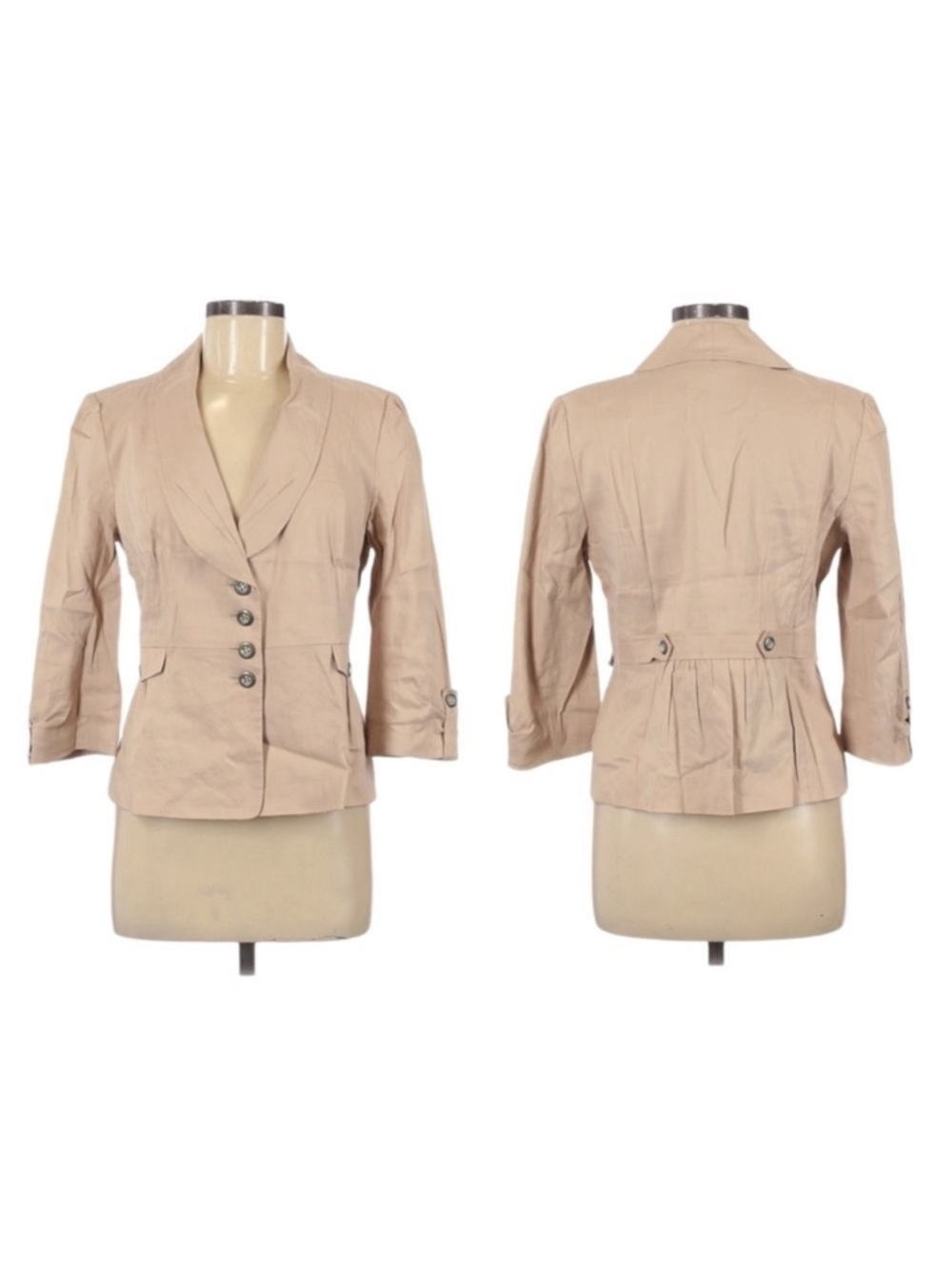 CLASSIQUES ENTIER Linen Tan Khaki Jacket M